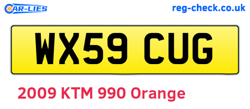 WX59CUG are the vehicle registration plates.