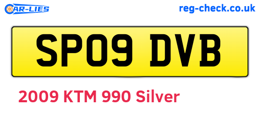 SP09DVB are the vehicle registration plates.