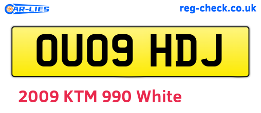OU09HDJ are the vehicle registration plates.