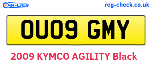 OU09GMY are the vehicle registration plates.