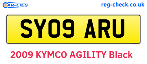 SY09ARU are the vehicle registration plates.