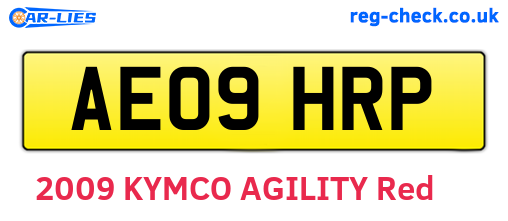 AE09HRP are the vehicle registration plates.