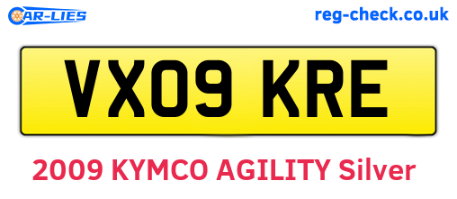 VX09KRE are the vehicle registration plates.