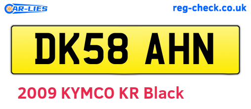 DK58AHN are the vehicle registration plates.