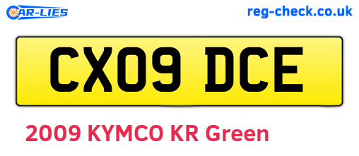 CX09DCE are the vehicle registration plates.