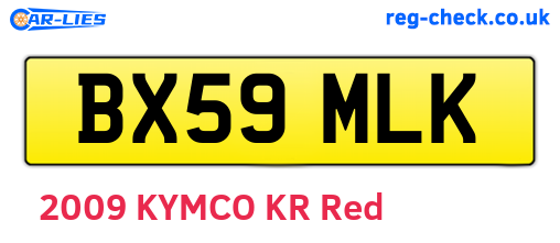 BX59MLK are the vehicle registration plates.
