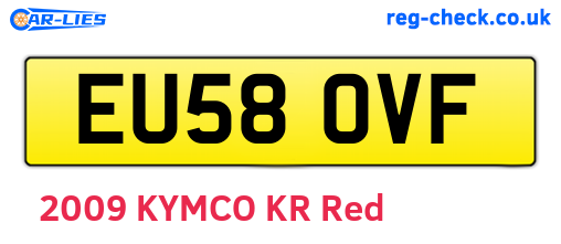 EU58OVF are the vehicle registration plates.