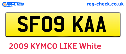 SF09KAA are the vehicle registration plates.