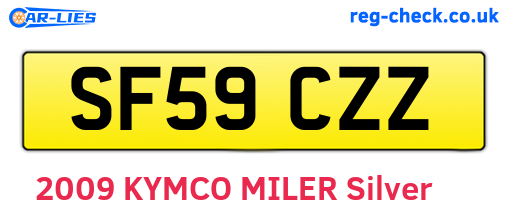 SF59CZZ are the vehicle registration plates.