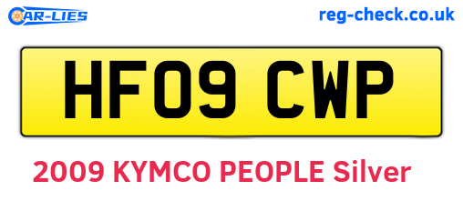 HF09CWP are the vehicle registration plates.