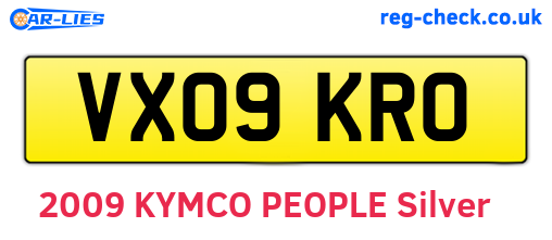 VX09KRO are the vehicle registration plates.