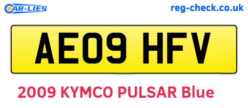 AE09HFV are the vehicle registration plates.