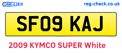 SF09KAJ are the vehicle registration plates.