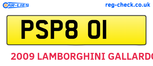 PSP801 are the vehicle registration plates.