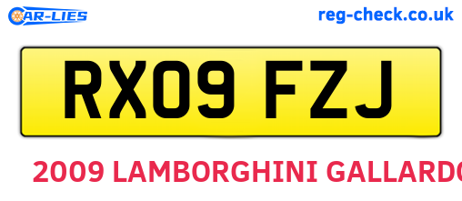 RX09FZJ are the vehicle registration plates.