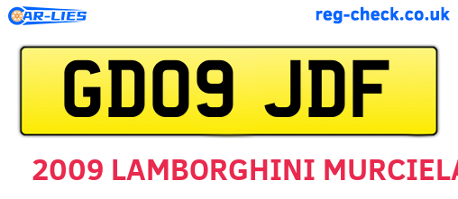 GD09JDF are the vehicle registration plates.