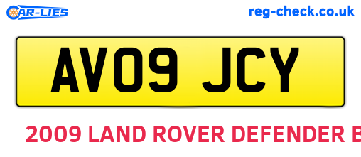 AV09JCY are the vehicle registration plates.
