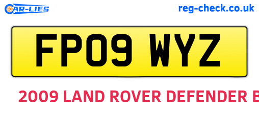 FP09WYZ are the vehicle registration plates.