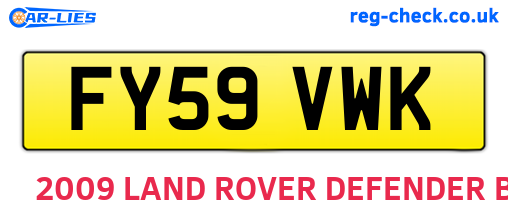 FY59VWK are the vehicle registration plates.