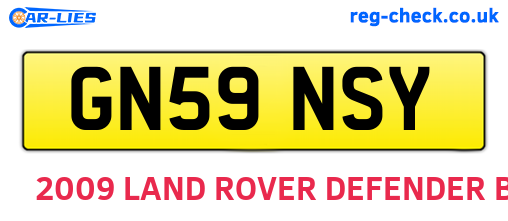 GN59NSY are the vehicle registration plates.