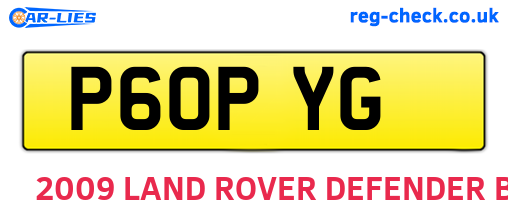 P60PYG are the vehicle registration plates.