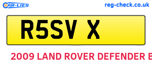R5SVX are the vehicle registration plates.