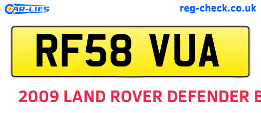 RF58VUA are the vehicle registration plates.