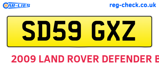 SD59GXZ are the vehicle registration plates.