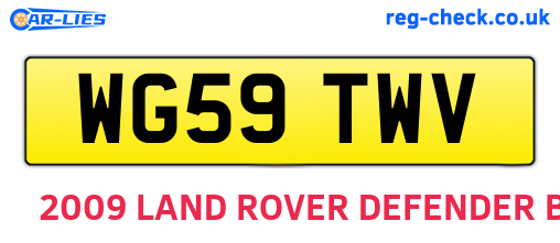 WG59TWV are the vehicle registration plates.