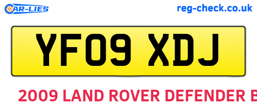 YF09XDJ are the vehicle registration plates.