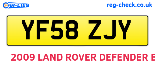 YF58ZJY are the vehicle registration plates.