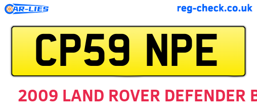 CP59NPE are the vehicle registration plates.