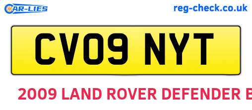 CV09NYT are the vehicle registration plates.
