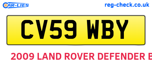 CV59WBY are the vehicle registration plates.