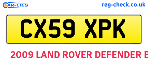 CX59XPK are the vehicle registration plates.