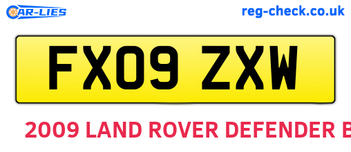 FX09ZXW are the vehicle registration plates.