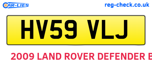 HV59VLJ are the vehicle registration plates.