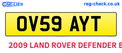 OV59AYT are the vehicle registration plates.