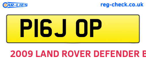 P16JOP are the vehicle registration plates.