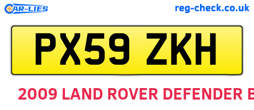 PX59ZKH are the vehicle registration plates.