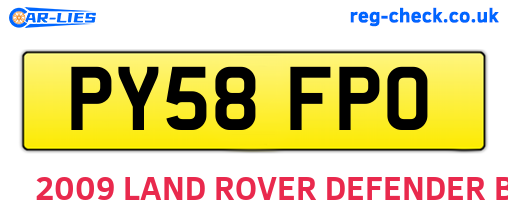 PY58FPO are the vehicle registration plates.