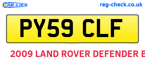 PY59CLF are the vehicle registration plates.