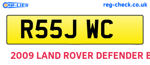 R55JWC are the vehicle registration plates.