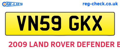 VN59GKX are the vehicle registration plates.