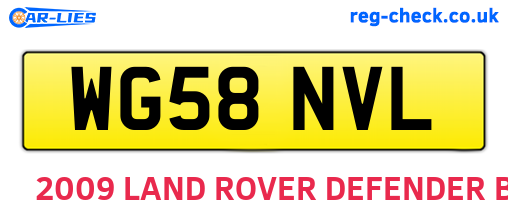 WG58NVL are the vehicle registration plates.