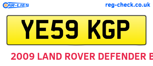 YE59KGP are the vehicle registration plates.