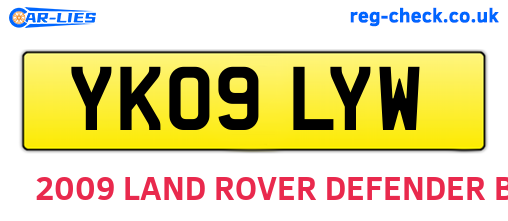 YK09LYW are the vehicle registration plates.