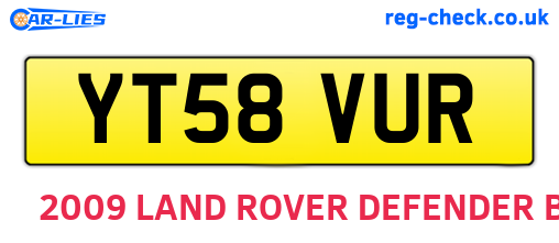 YT58VUR are the vehicle registration plates.
