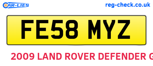 FE58MYZ are the vehicle registration plates.