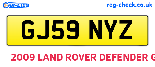 GJ59NYZ are the vehicle registration plates.